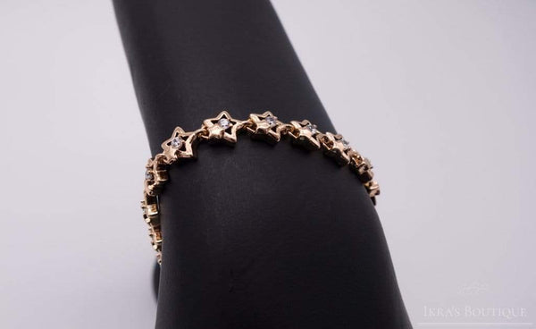 Berceste series goldene Farbe Zirkonia Stern Armband - Ikra's Boutique