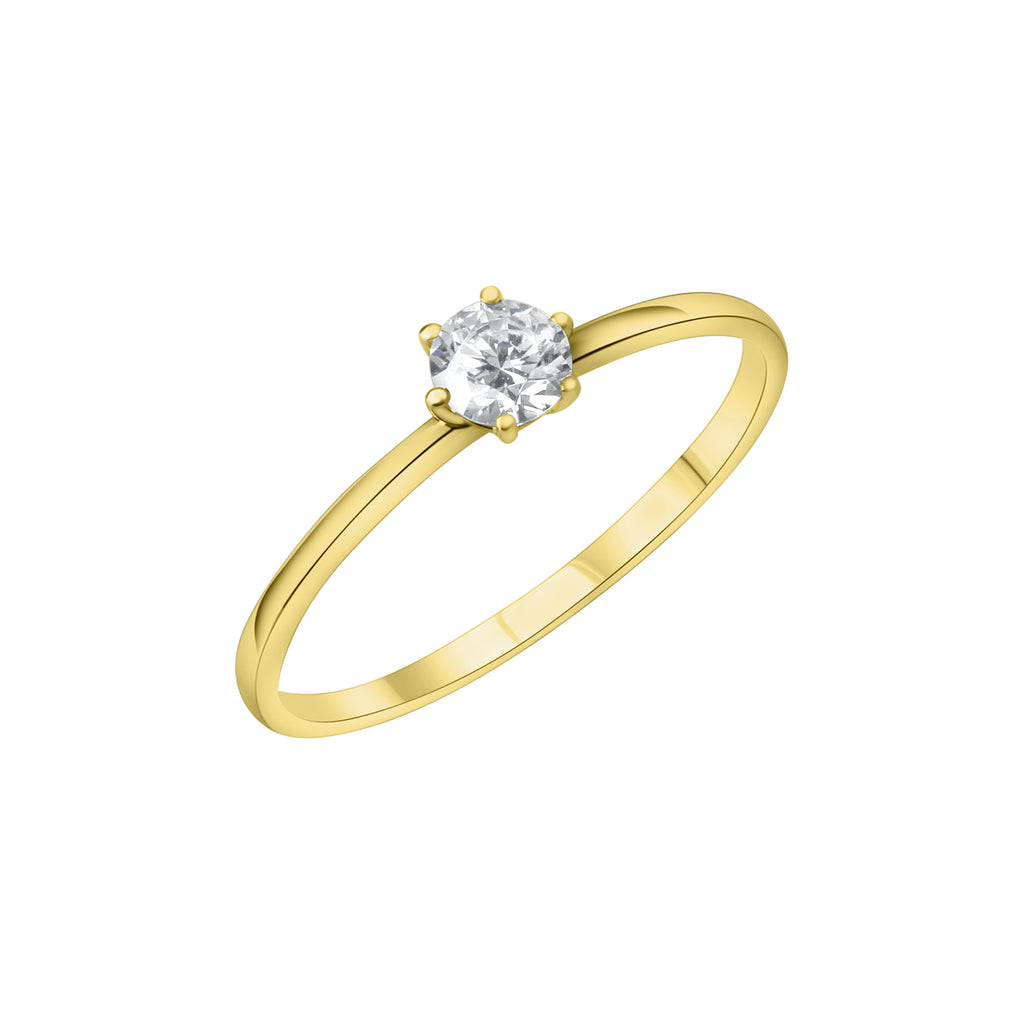 375 Gold Single Zirkonia Ring