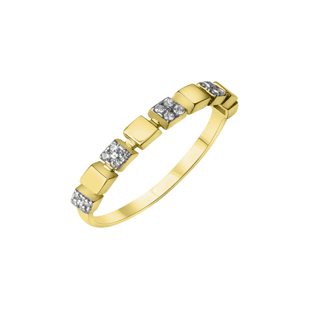 375 Gold rhodiniert Zirkonia Ring
