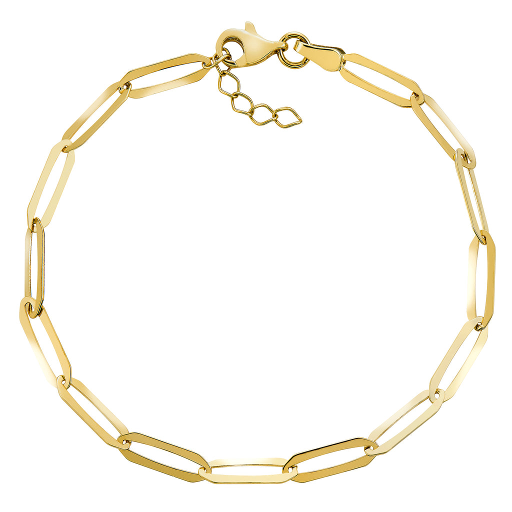 375 Gelbgold glänzende Ankerkette Armband