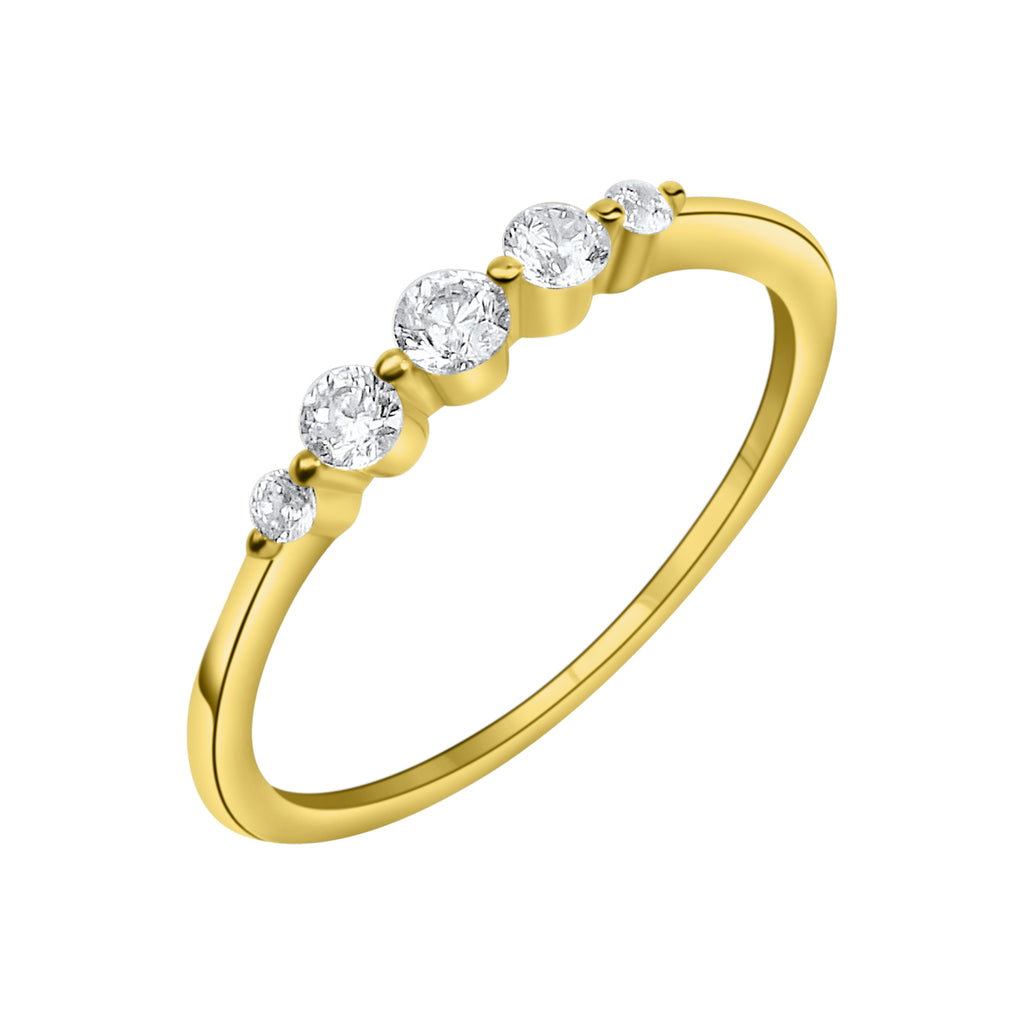 375 Gold 5-Way Zirkonia Ring