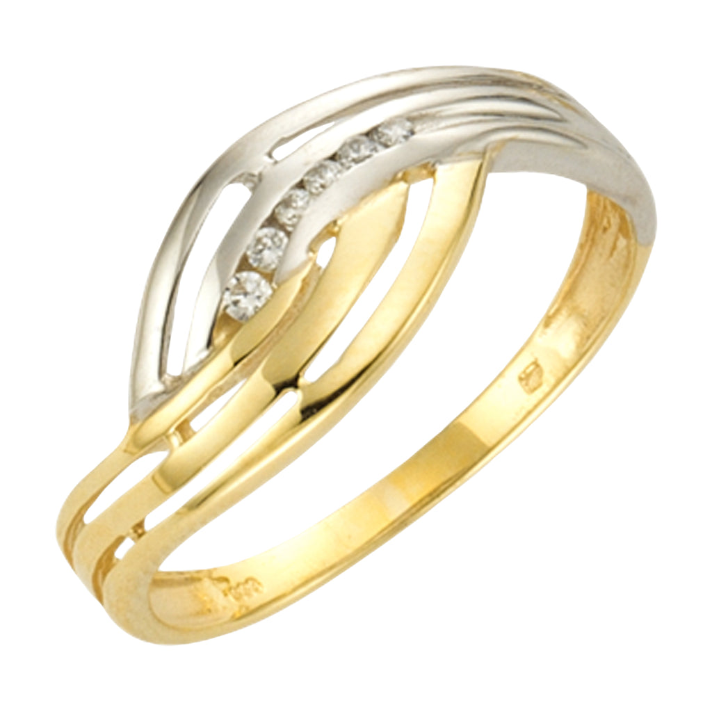 333 Gold Zirkonia Wave Ring