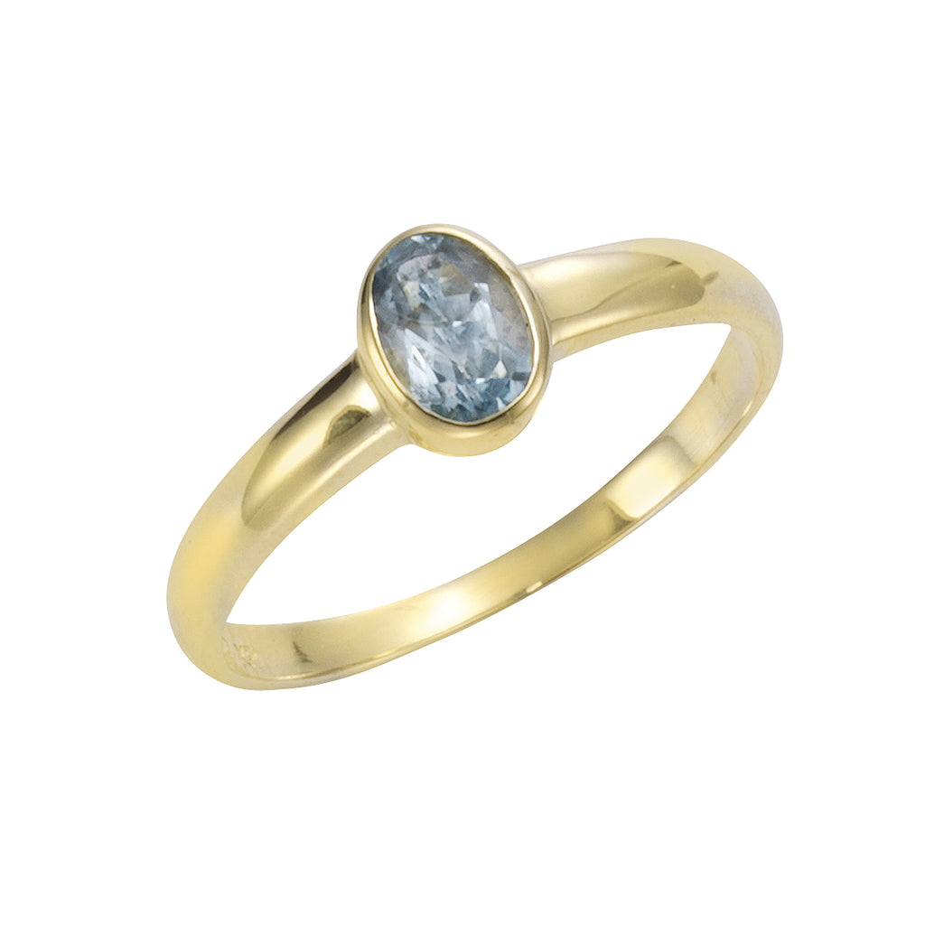 333 Gold Blautopas Ring