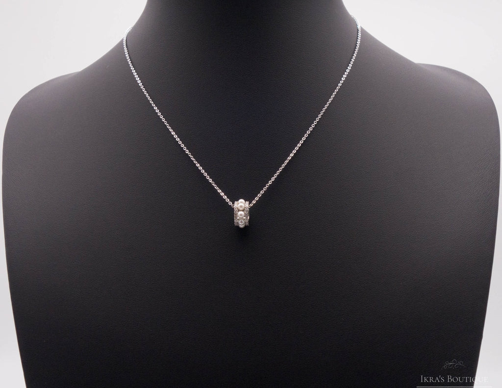 Berceste series Silver Pearl Halskette - Ikra's Boutique