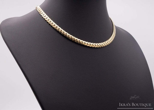 Brilliant Snake Skin Halskette 14k gelbgold vergoldet - Ikra's Boutique