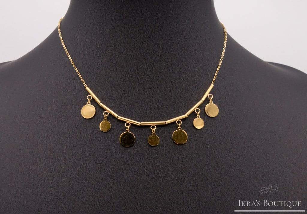 Gold ummantelte Athene Halskette - Ikra's Boutique