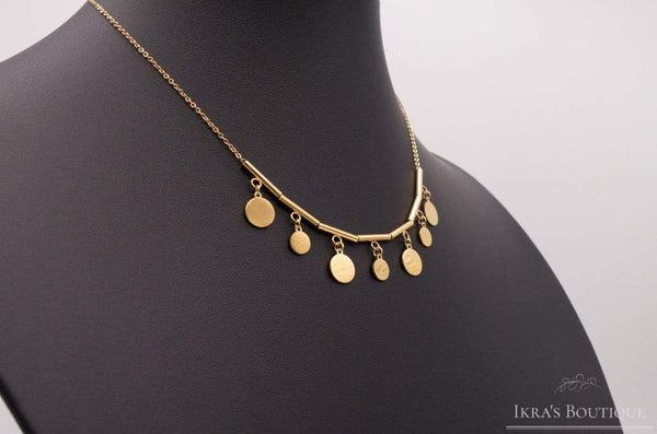Gold ummantelte Athene Halskette - Ikra's Boutique