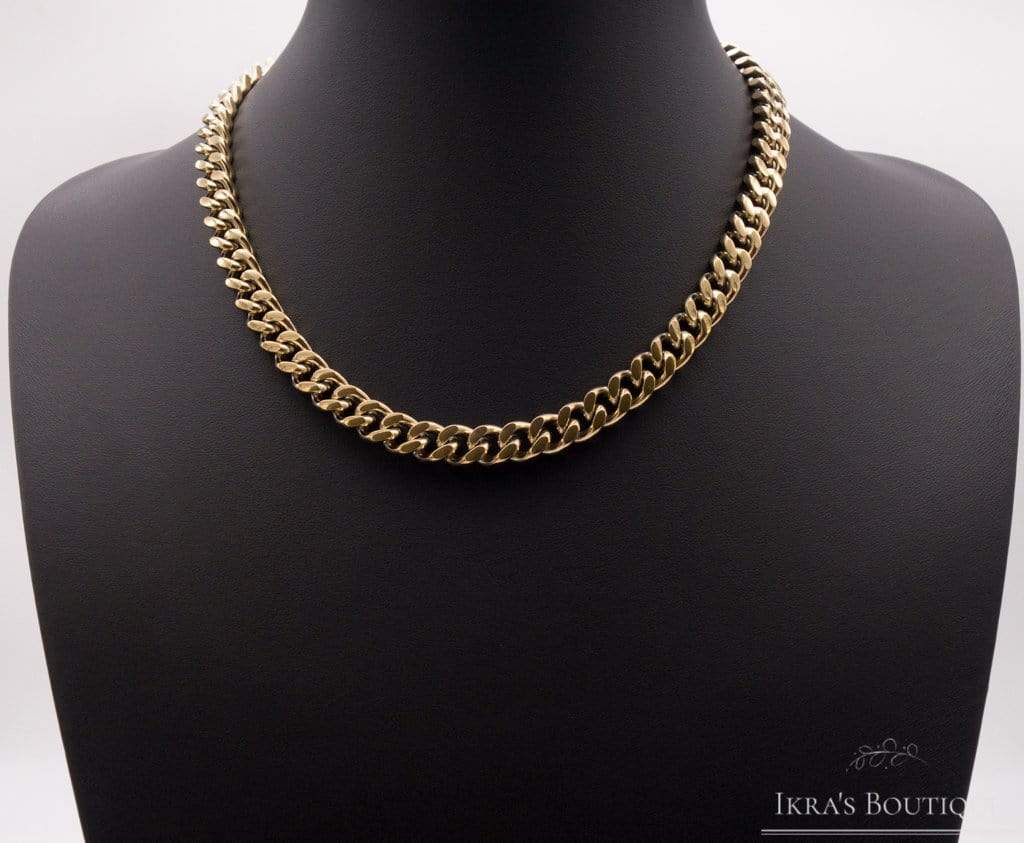 Gold ummantelte Big Chain Snake Skin Halskette - Ikra's Boutique
