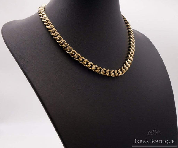 Gold ummantelte Big Chain Snake Skin Halskette - Ikra's Boutique