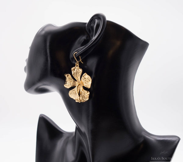 Gold ummantelte Big Clover Ohrringe - Ikra's Boutique