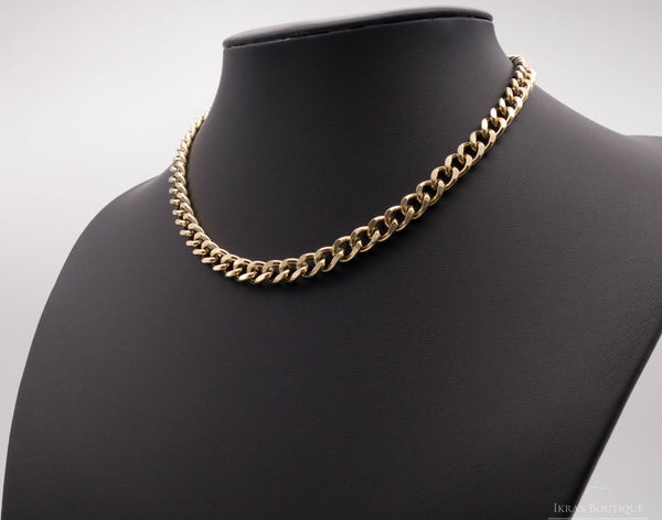 Gold ummantelte Big Straight Chain Halskette - Ikra's Boutique