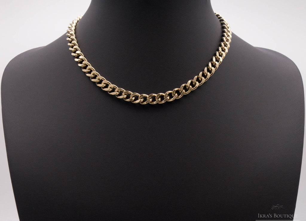 Gold ummantelte Big Straight Chain Halskette - Ikra's Boutique