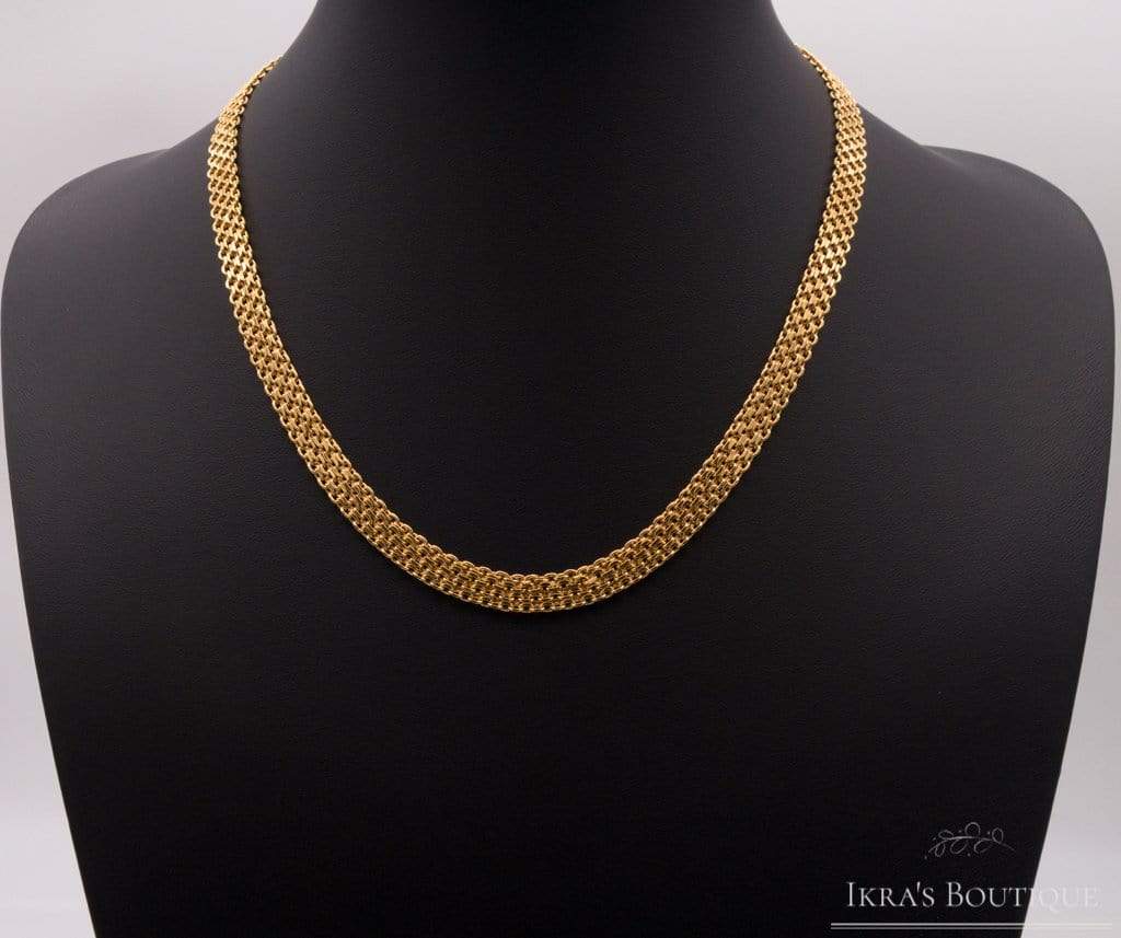 Gold ummantelte Elegant Woven Halskette - Ikra's Boutique