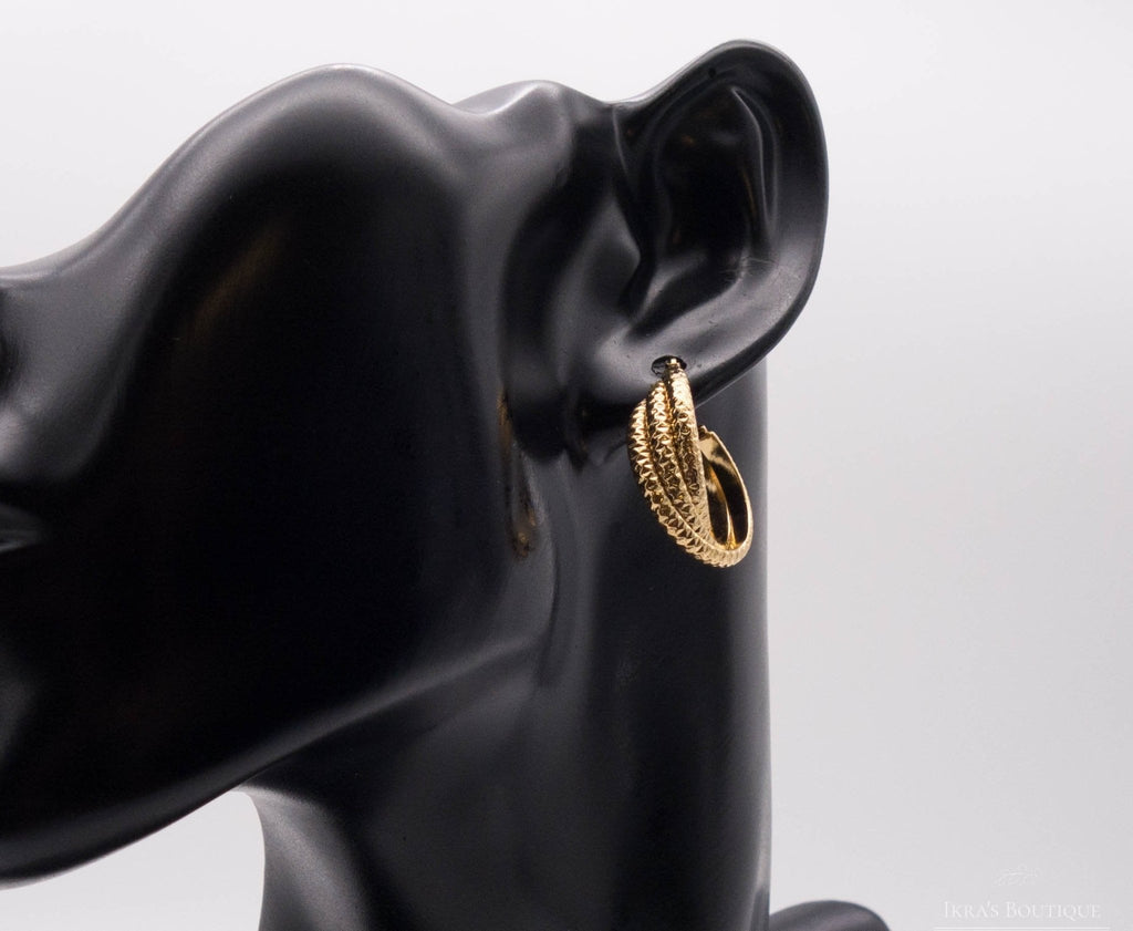 Gold ummantelte Golden Twisted Ohrringe - Ikra's Boutique