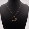Gold ummantelte Halfmoon Star Zirkonia Halskette - Ikra's Boutique