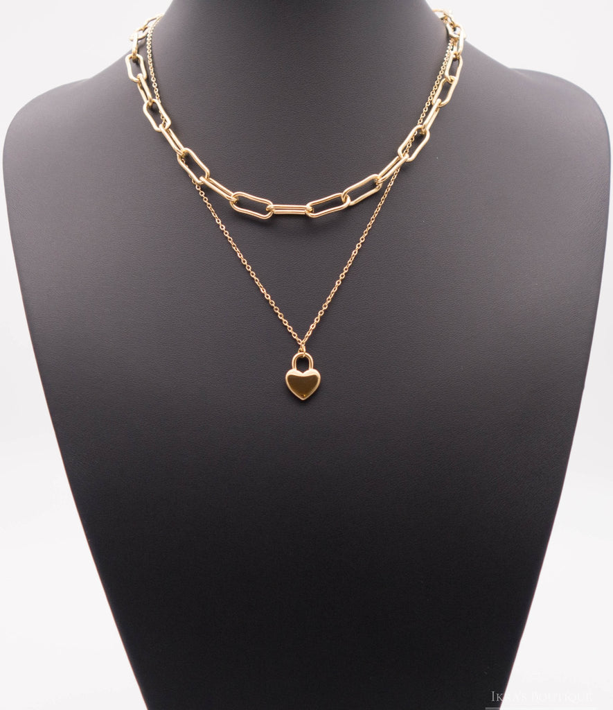Gold ummantelte Heart Pendant Halskette - Ikra's Boutique