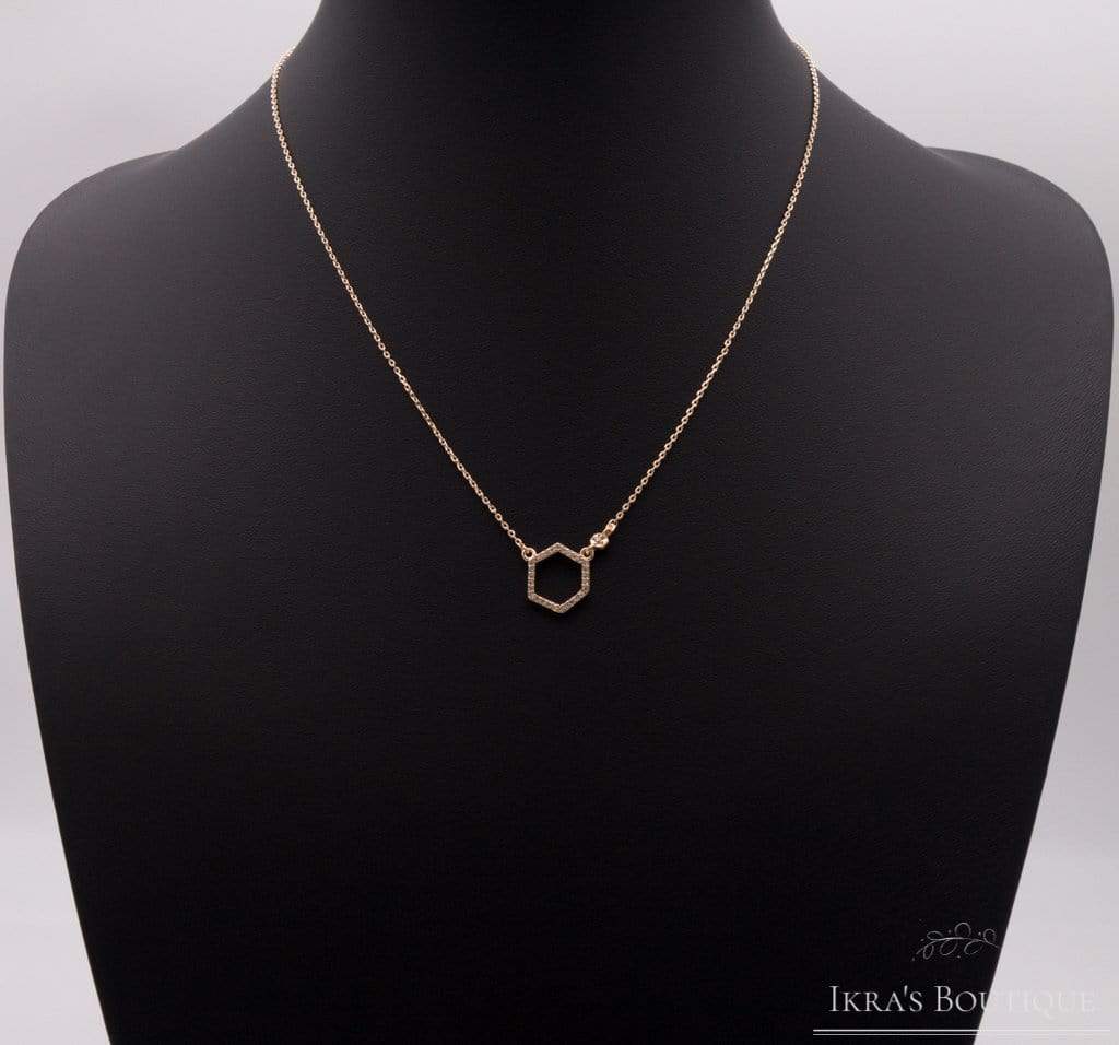 Gold ummantelte Hexagon Halskette - Ikra's Boutique