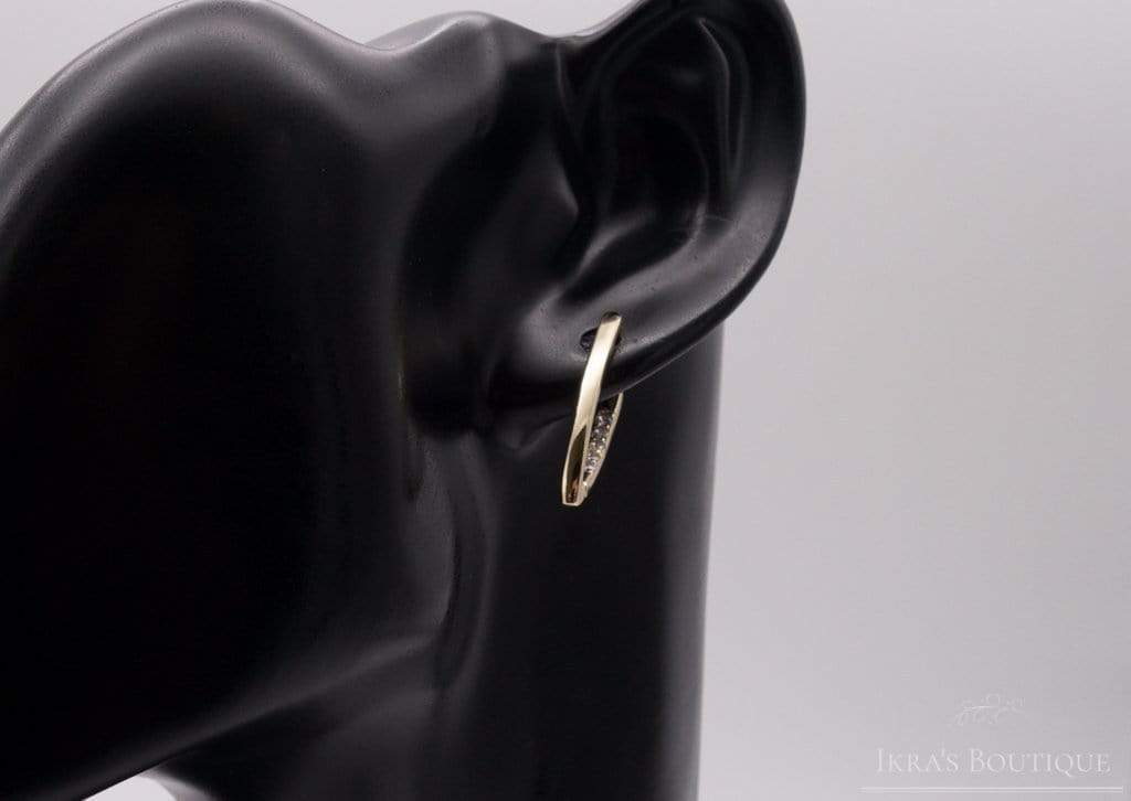 Gold ummantelte Inline Zirkonia Ohrringe - Ikra's Boutique