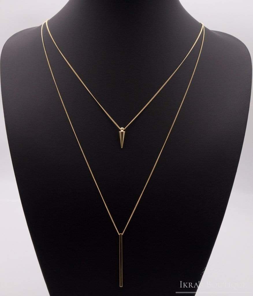 Gold ummantelte Long Pendant Halskette - Ikra's Boutique