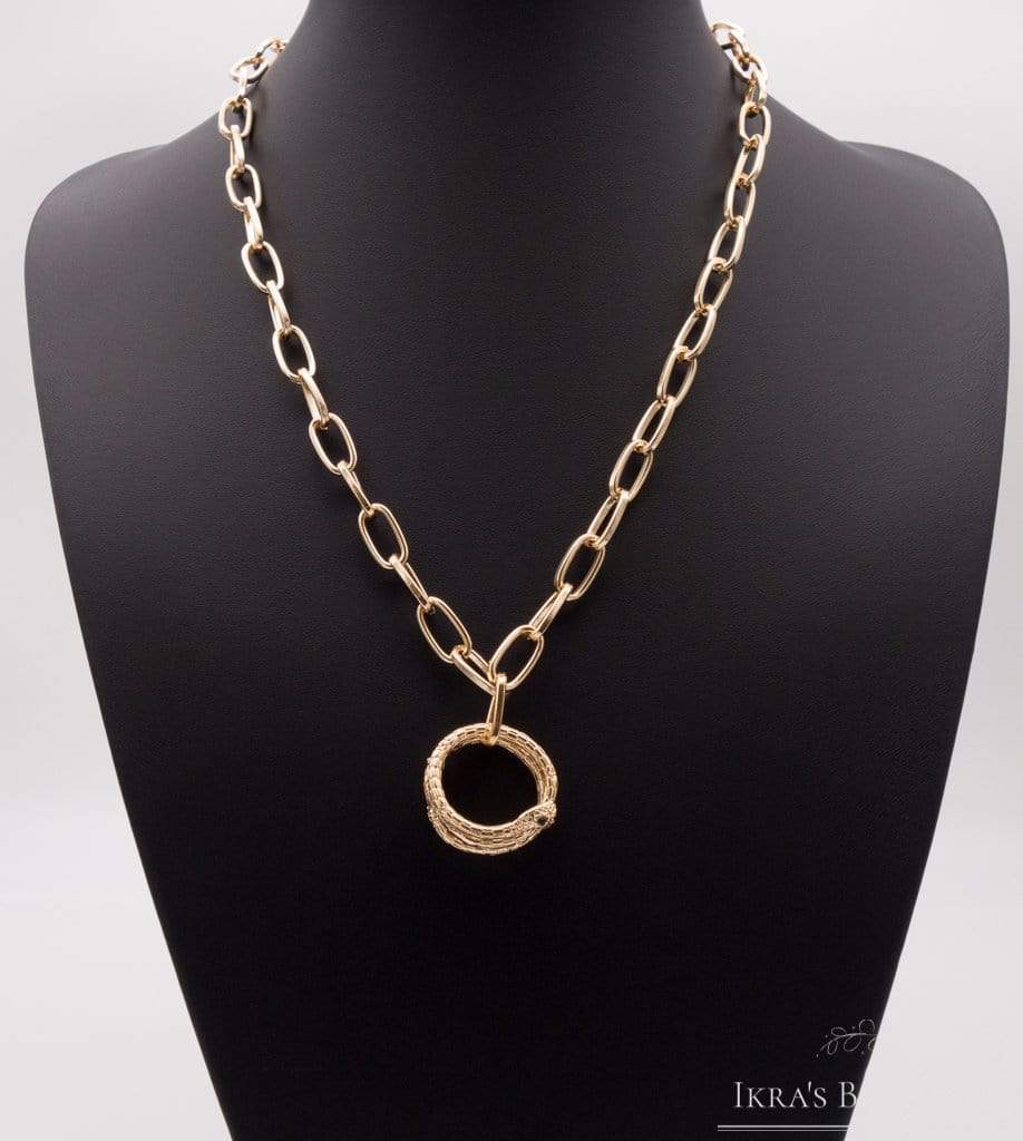 Gold ummantelte Schlangen Anhänger Halskette (FUNDGRUBE) - Ikra's Boutique