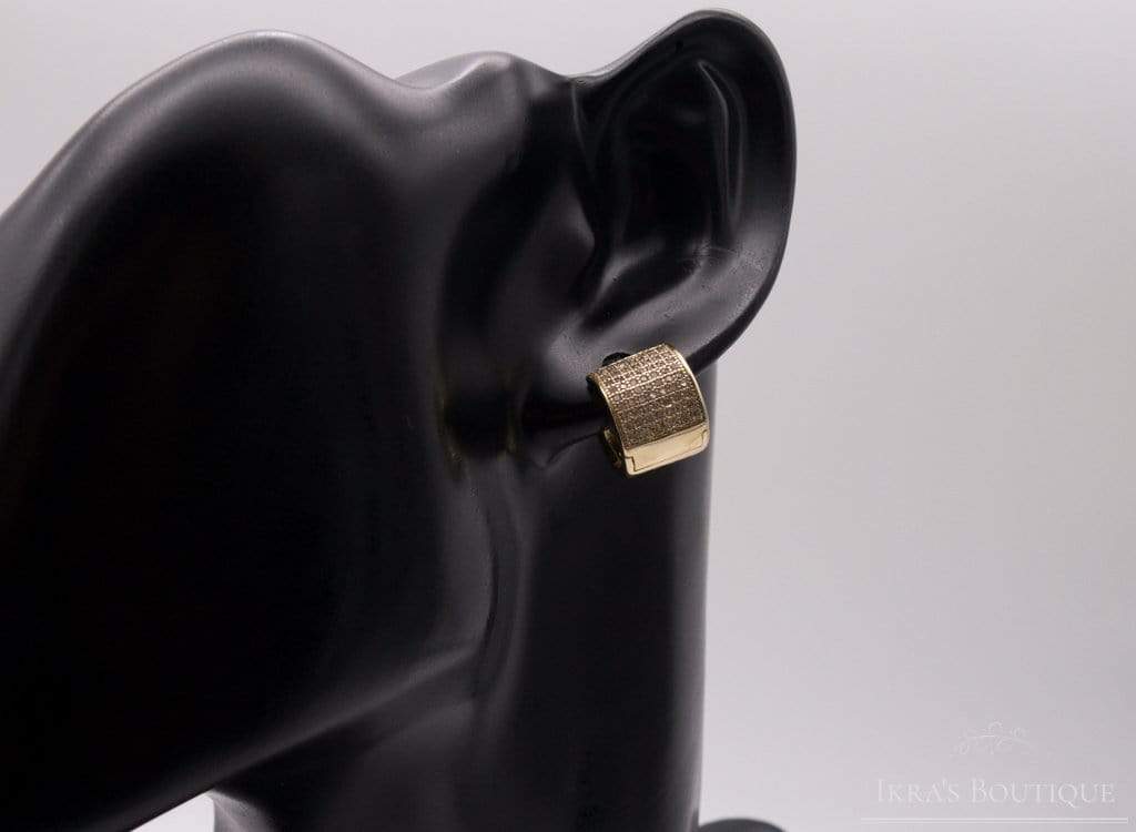 Gold ummantelte Short Zirkonia Heart Ohrringe - Ikra's Boutique