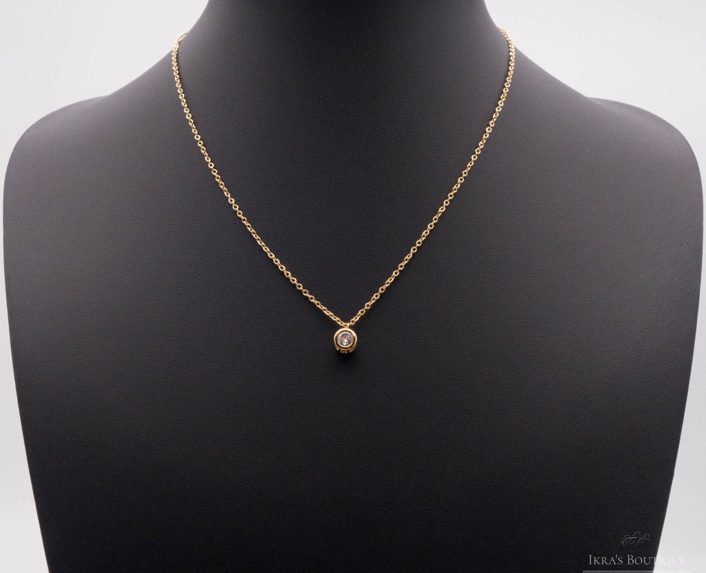 Gold ummantelte Small Circle Zirkonia Halskette - Ikra's Boutique
