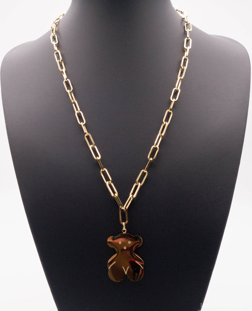 Gold ummantelte Teddy Bear Halskette - Ikra's Boutique