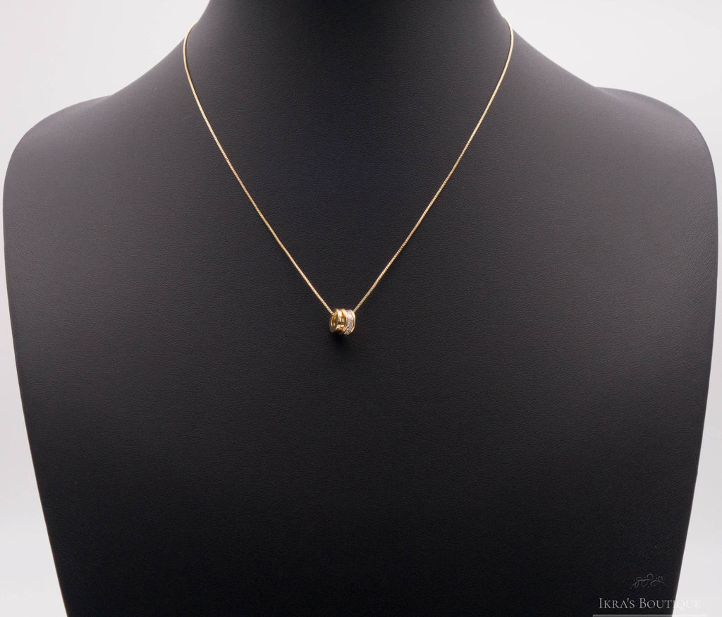 Gold ummantelte Zirkonia Circle Halskette - Ikra's Boutique