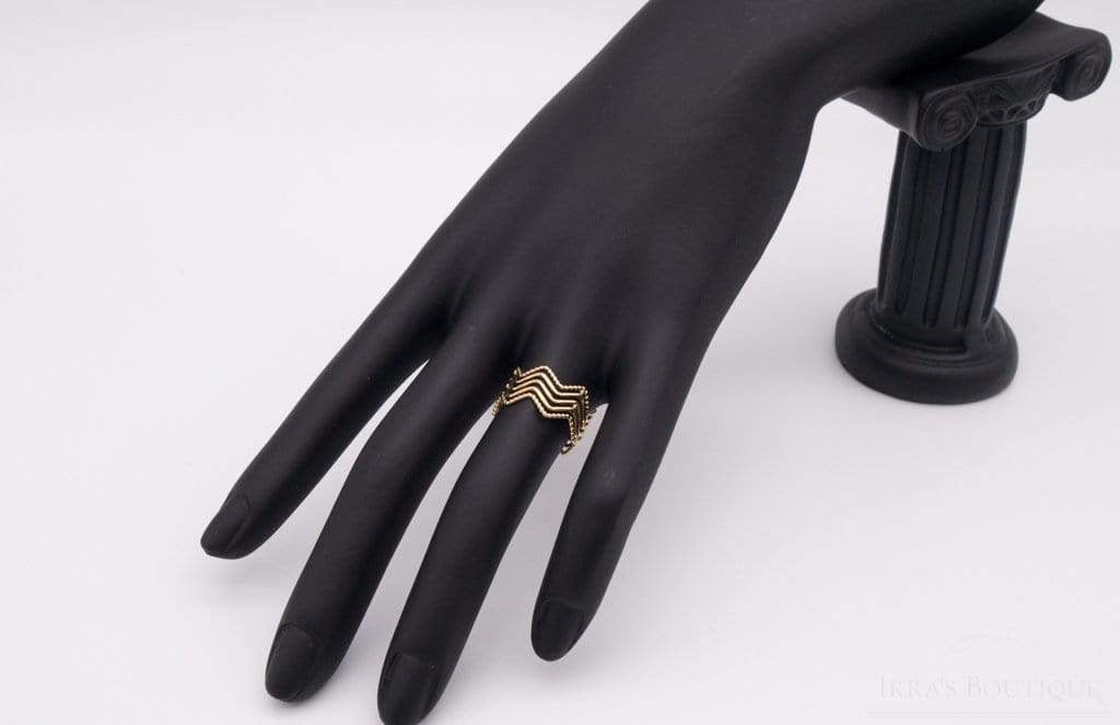 Gold ummantelter 5-Layer Wave Ring - Ikra's Boutique