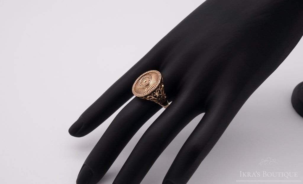 Gold ummantelter Double Round Zirkonia Ring - Ikra's Boutique