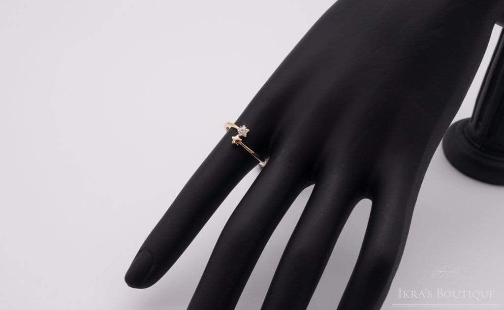 Gold ummantelter Double Star Ring - Ikra's Boutique