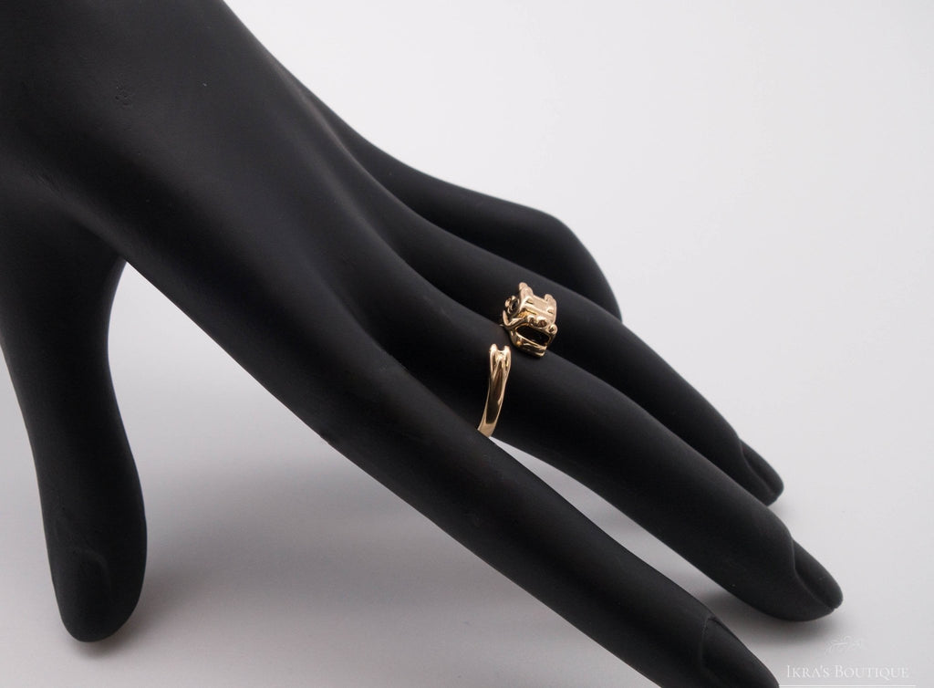 Gold ummantelter Dragon "Long" Ring - Ikra's Boutique