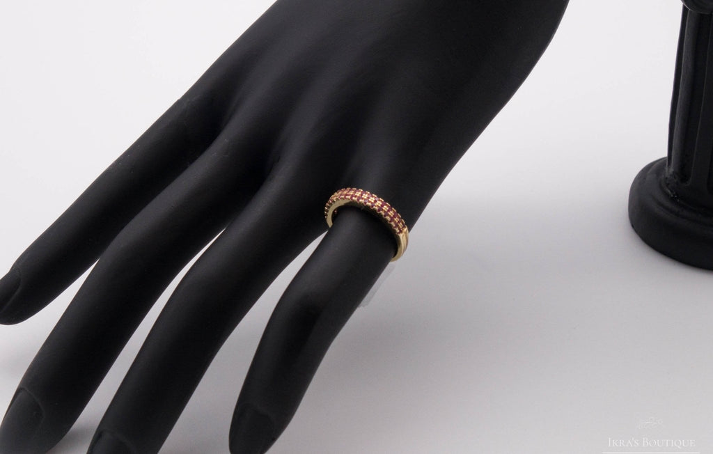 Gold ummantelter Rose Zirkonia Stone Ring - Ikra's Boutique
