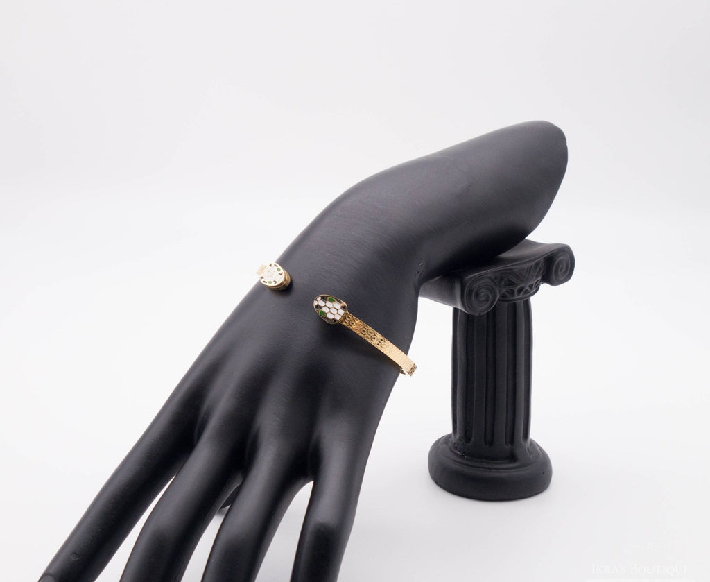 Gold Ummanteltes Double Snake Head Armband - Ikra's Boutique
