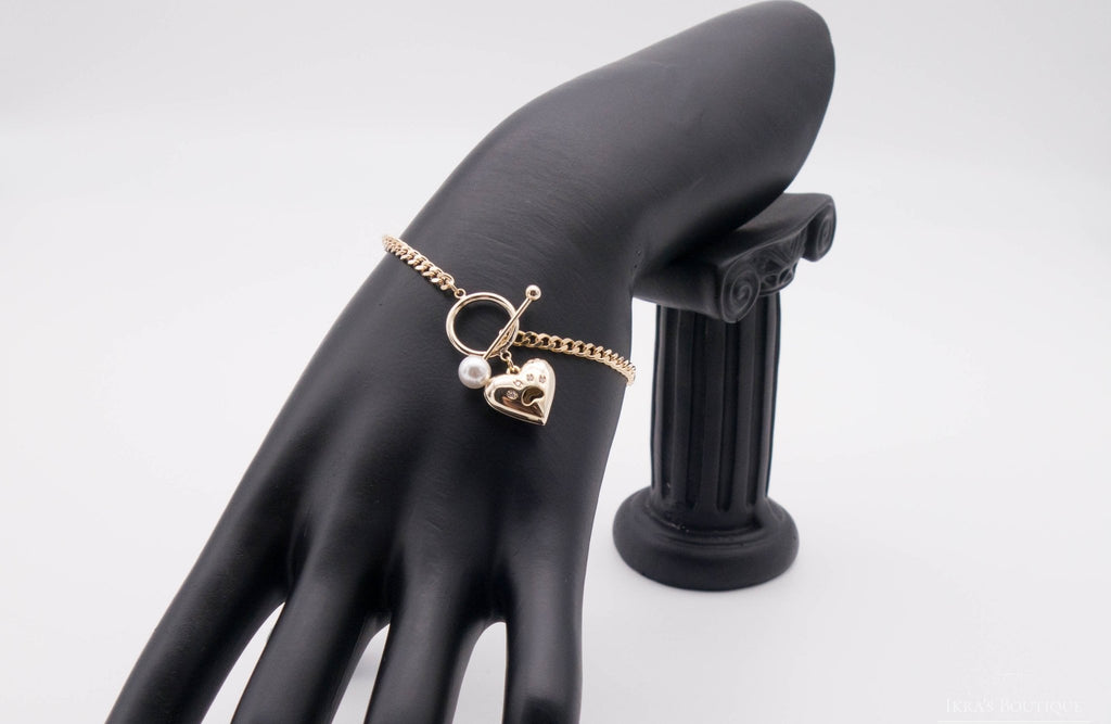 Gold Ummanteltes Heart Paw Armband - Ikra's Boutique