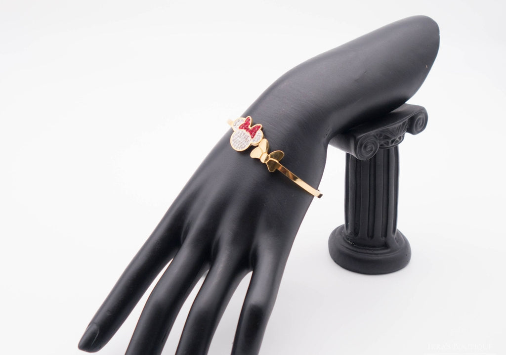 Gold Ummanteltes Red Ribbon Minnie Armband (FUNDGRUBE) - Ikra's Boutique