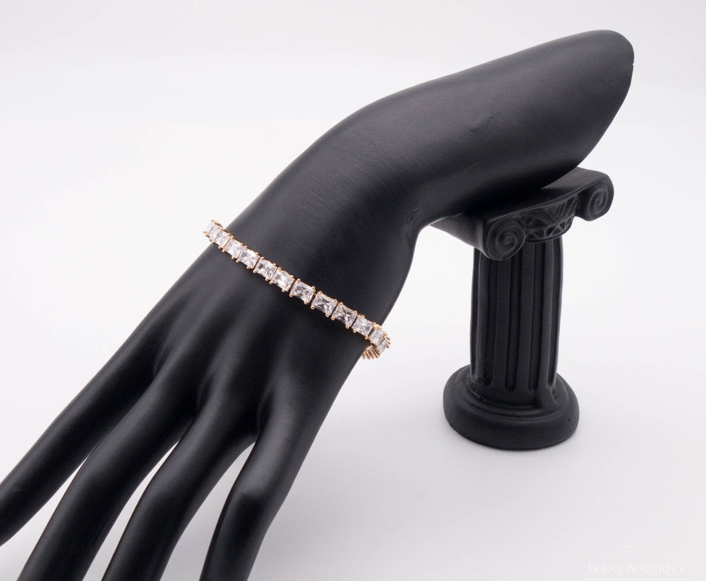 Gold Ummanteltes Royal Zirkonia Line Armband - Ikra's Boutique