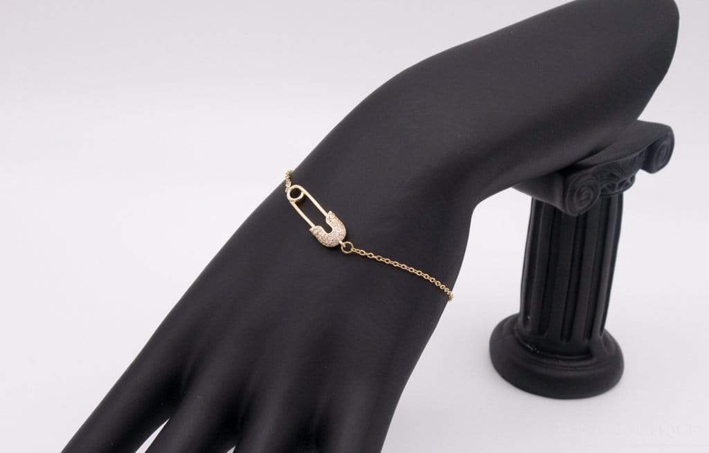 Gold ummanteltes Safety Pin Armband - Ikra's Boutique