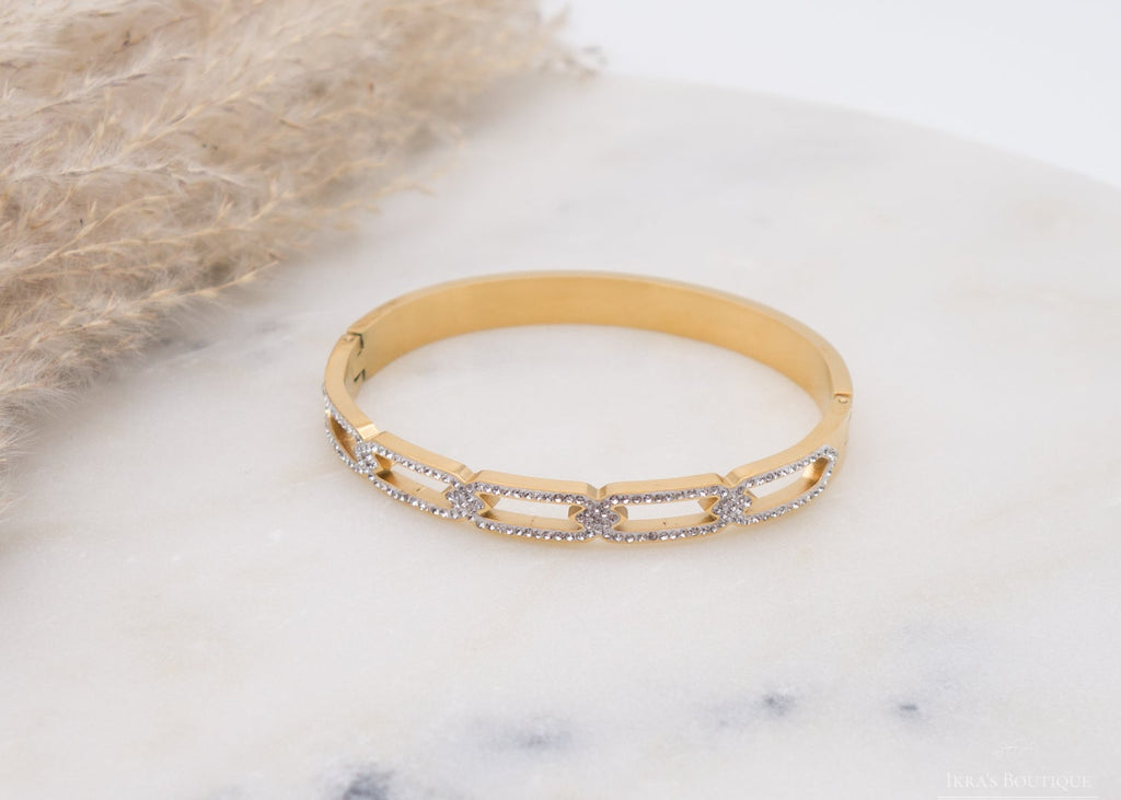 Gold Ummanteltes Square Chain Armband - Ikra's Boutique