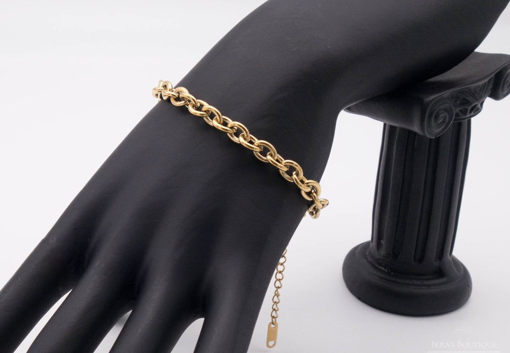 Gold Ummanteltes Thin Chain Armband - Ikra's Boutique
