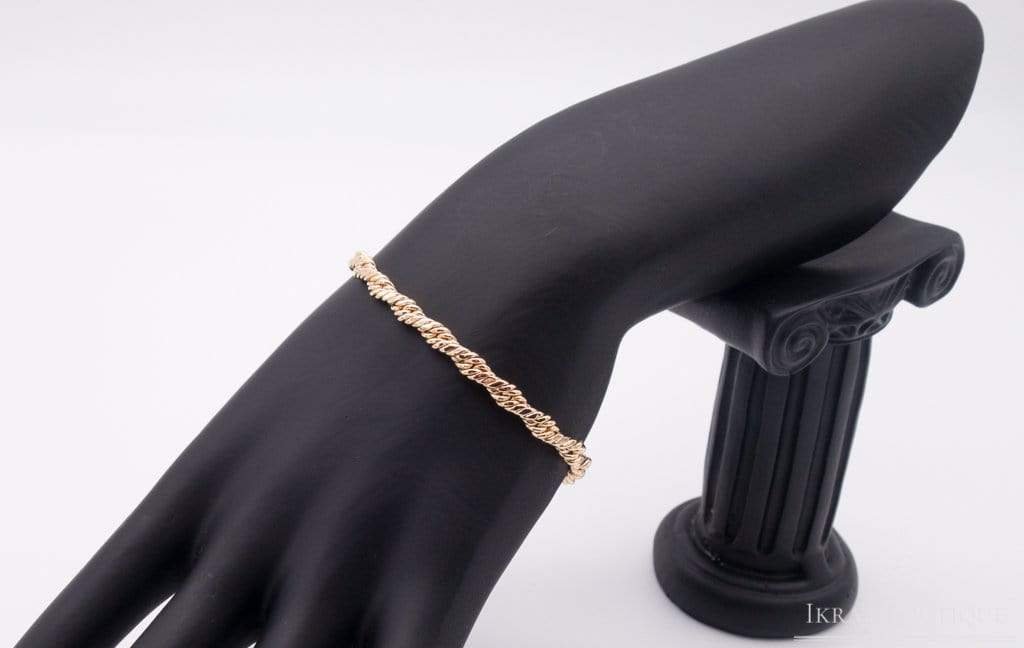 Gold Ummanteltes Twisted "Burma" Armband - Ikra's Boutique